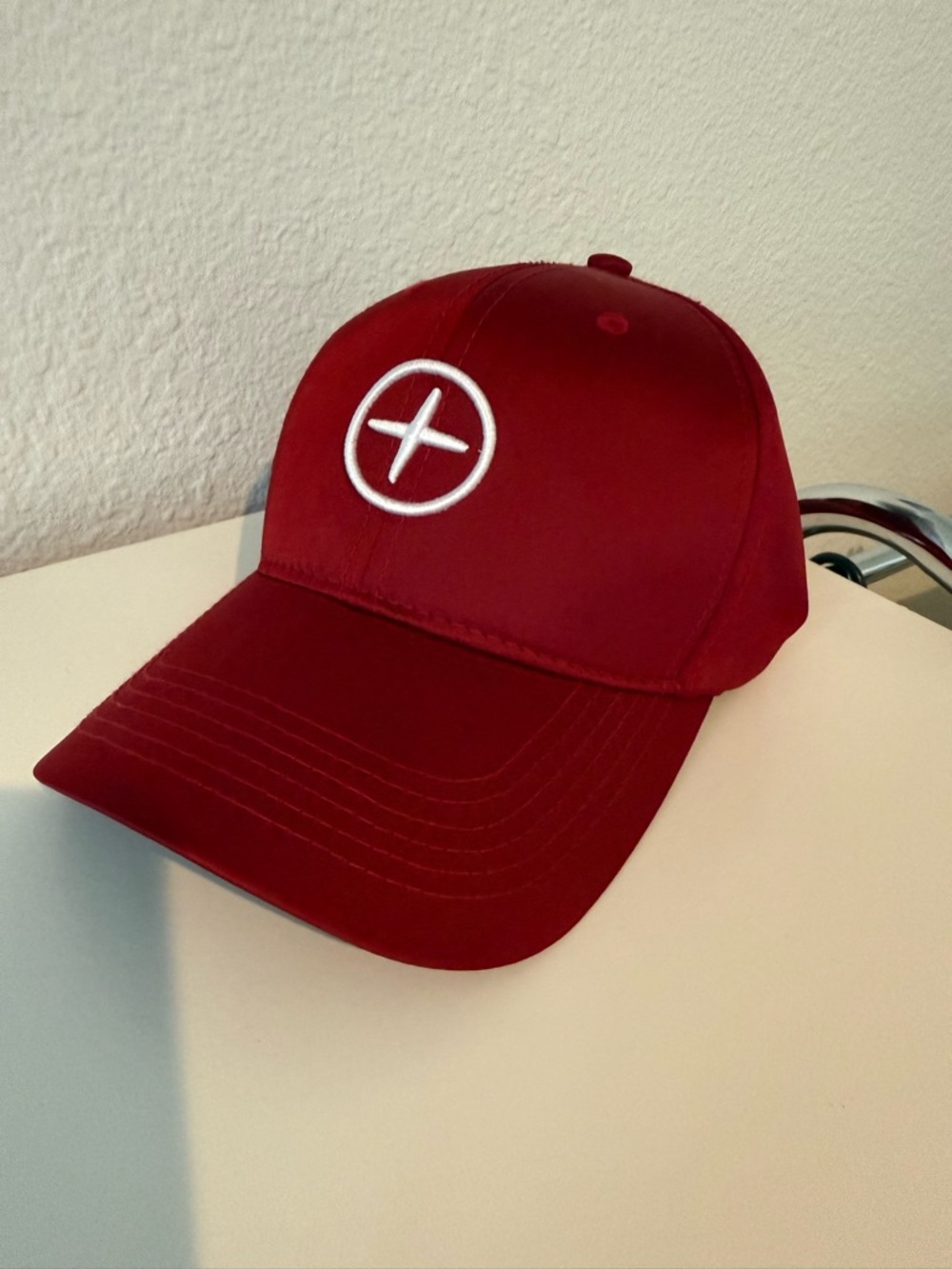 Pink Dolphin Maroon Red Baseball Hat with White Logo